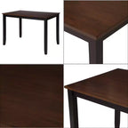 Juego de comedor de 5 piezas para 4 personas, juego de mesa de cocina rectangular de madera con 4 sillas, juego de comedor estilo rústico para cocina