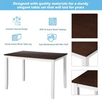Juego de comedor de 5 piezas para 4 personas, juego de mesa de cocina rectangular de madera con 4 sillas, juego de comedor estilo rústico para cocina