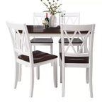 Juego de comedor de 5 piezas para 4 personas, juego de mesa de cocina rectangular de madera con 4 sillas, juego de comedor estilo rústico para cocina