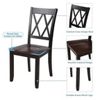 Juego de comedor de 5 piezas para 4 personas, juego de mesa de cocina rectangular de madera con 4 sillas, juego de comedor estilo rústico para cocina