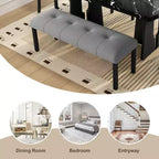 Juego de mesa de comedor de imitación mármol para 6 personas, mesa de comedor rectangular de 6 piezas con 4 sillas tapizadas y 1 banco para comedor
