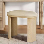 Taburete Lantine de 23.6 pulgadas, puf otomano para sofá con cojín, banco pequeño para recibidor, sala de estar, dormitorio, sala de maquillaje, beige