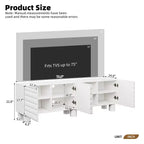 JVNOXK Consola de TV de 70 pulgadas estilo onda con estantes ajustables y 4 gabinetes, con capacidad para televisores de hasta 75 pulgadas; ideal para salas de estar, blanco