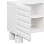 JVNOXK Consola de TV de 70 pulgadas estilo onda con estantes ajustables y 4 gabinetes, con capacidad para televisores de hasta 75 pulgadas; ideal para salas de estar, blanco