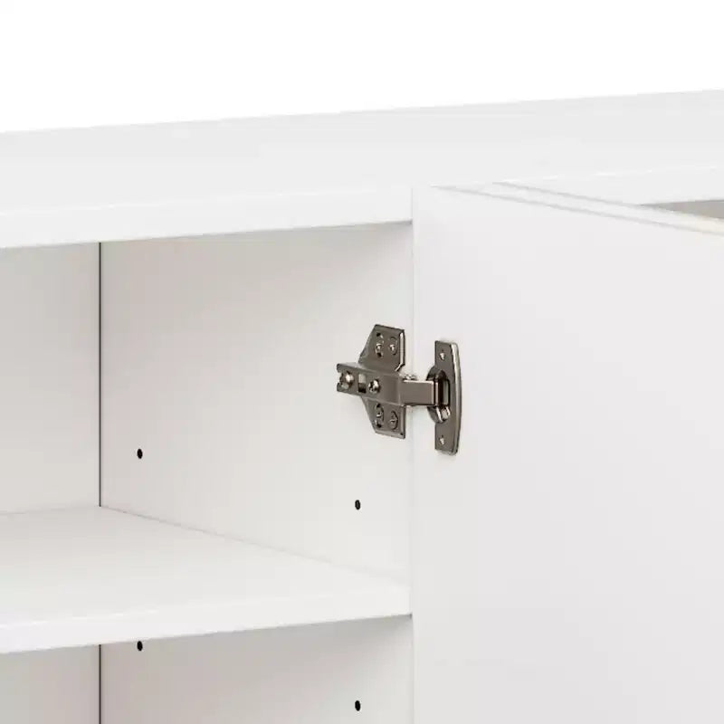 JVNOXK Consola de TV de 70 pulgadas estilo onda con estantes ajustables y 4 gabinetes, con capacidad para televisores de hasta 75 pulgadas; ideal para salas de estar, blanco
