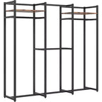 Lantine Perchero Resistente con Estantes y Barra para Colgar, Organizador de Armario Independiente para Pasillo, Dormitorio, Negro Oscuro, Carga Máxima 500Lbs