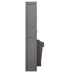 Cama Murphy Queen Size de Pared con Gabinetes Laterales y Luz LED, Cama Plegable de Gabinete con Estantes de Almacenamiento y Cajones para Habitación de Huéspedes, Gris