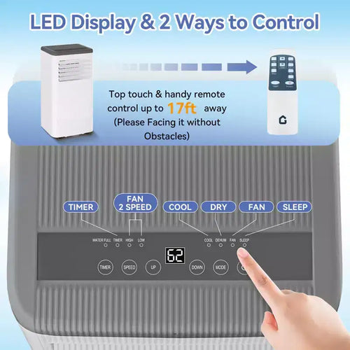 Acondicionador de aire portátil de 10000 BTU con calefactor, 3 en 1, refrigeración, aire acondicionado portátil