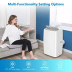 14,000 BTU Portable AC  Cools 750 Sq.Ft Rooms, Includes Window Vent Kit & Remote, Space-Saving & Efficient
