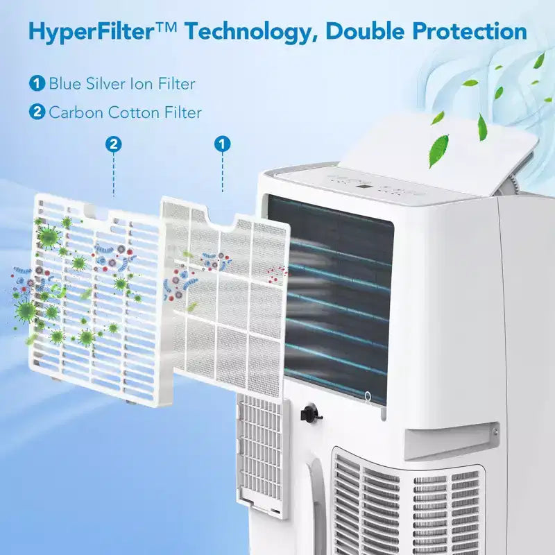 14,000 BTU Portable AC  Cools 750 Sq.Ft Rooms, Includes Window Vent Kit & Remote, Space-Saving & Efficient