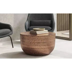 Mesa de centro Jean de metal estilo boho de 29.5 pulgadas de ancho, ensamblada