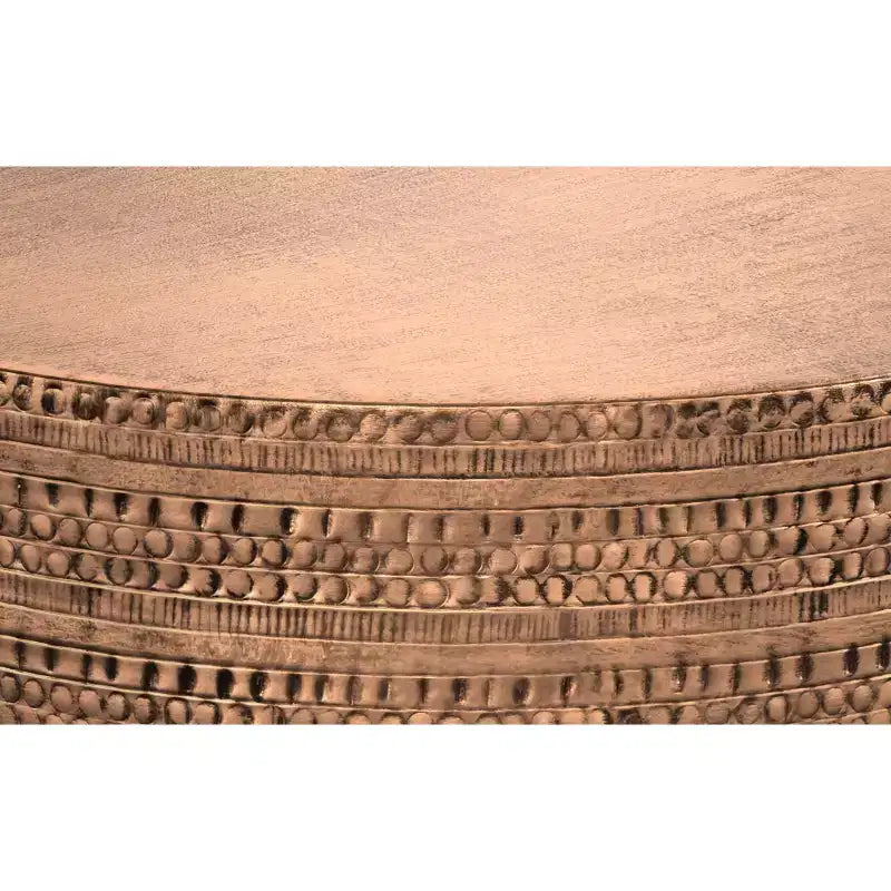 Mesa de centro Jean de metal estilo boho de 29.5 pulgadas de ancho, ensamblada