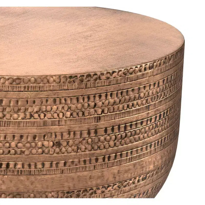 Mesa de centro Jean de metal estilo boho de 29.5 pulgadas de ancho, ensamblada