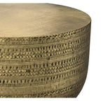 Mesa de centro Jean de metal estilo boho de 29.5 pulgadas de ancho, ensamblada