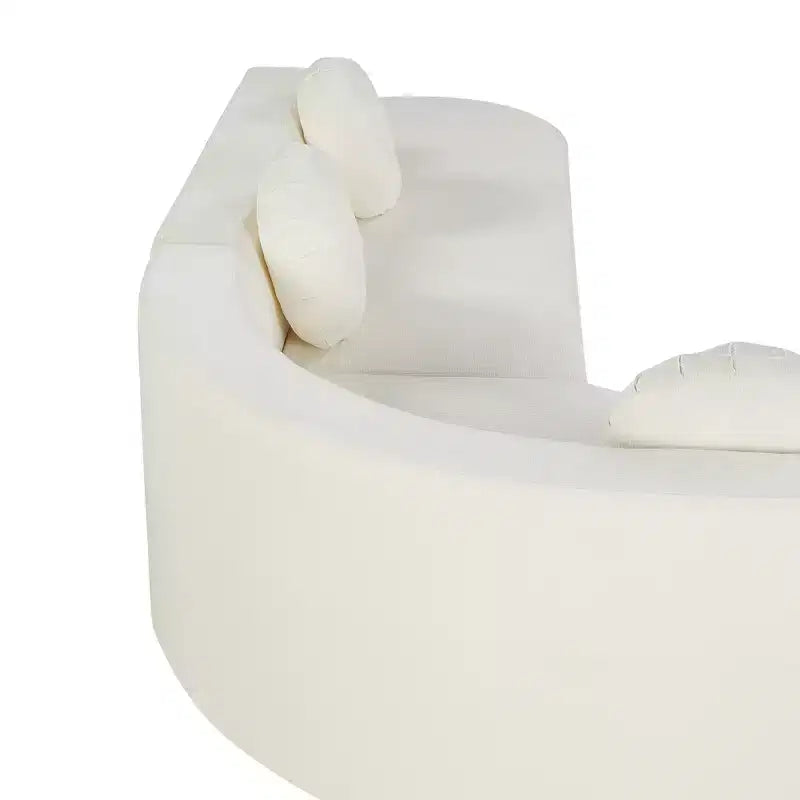 Sofá seccional extra grande Whisen de 122 pulgadas, sofá tapizado en tela elegante con tres cojines redondos, espuma de alta resiliencia