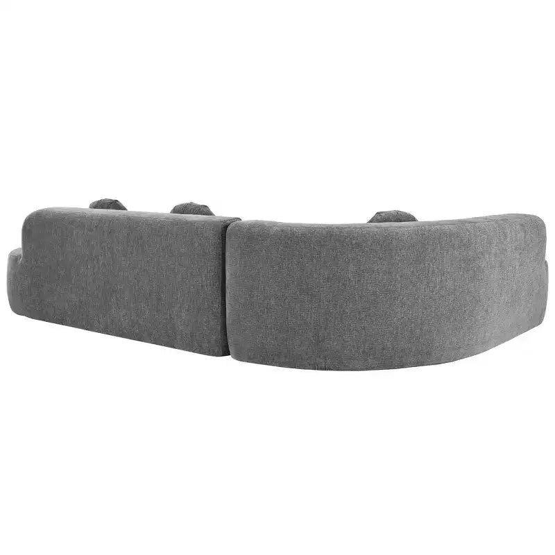 Sofá seccional extra grande Whisen de 122 pulgadas, sofá tapizado en tela elegante con tres cojines redondos, espuma de alta resiliencia