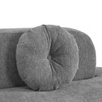 Sofá seccional extra grande Whisen de 122 pulgadas, sofá tapizado en tela elegante con tres cojines redondos, espuma de alta resiliencia