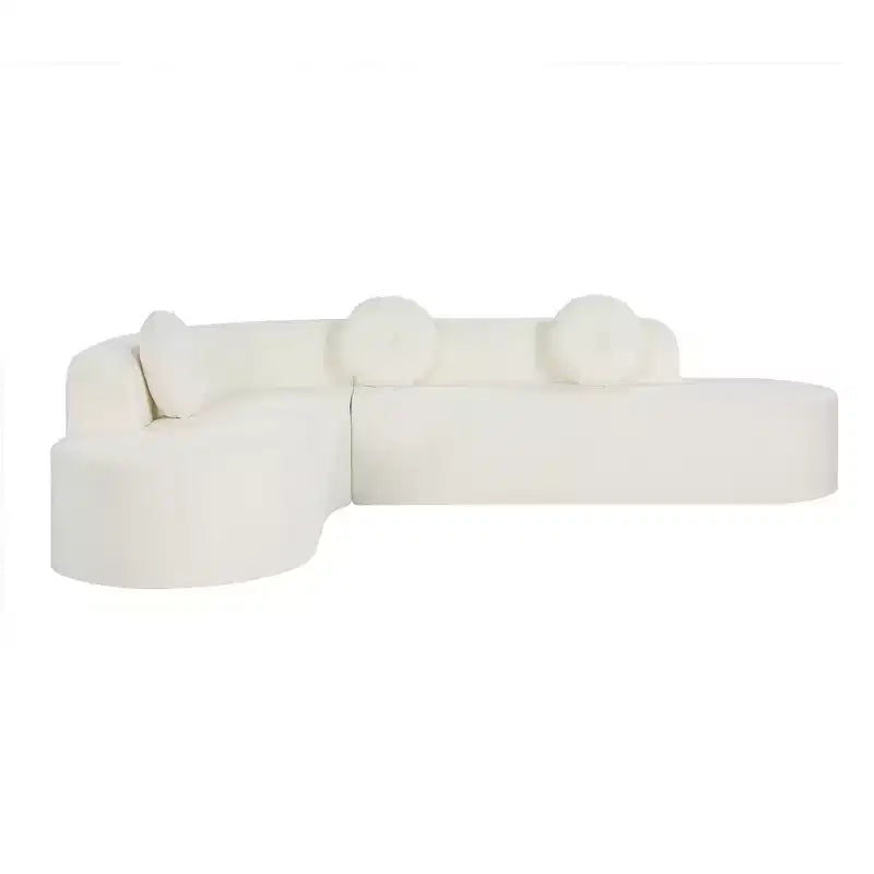 Sofá seccional extra grande Whisen de 122 pulgadas, sofá tapizado en tela elegante con tres cojines redondos, espuma de alta resiliencia