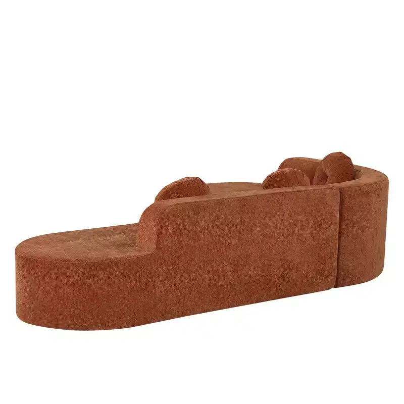 Sofá seccional extra grande Whisen de 122 pulgadas, sofá tapizado en tela elegante con tres cojines redondos, espuma de alta resiliencia
