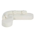 Sofá seccional extra grande Whisen de 122 pulgadas, sofá tapizado en tela elegante con tres cojines redondos, espuma de alta resiliencia