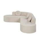 Sofá seccional extra grande Whisen de 122 pulgadas, sofá tapizado en tela elegante con tres cojines redondos, espuma de alta resiliencia