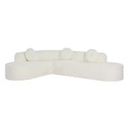 Sofá seccional extra grande Whisen de 122 pulgadas, sofá tapizado en tela elegante con tres cojines redondos, espuma de alta resiliencia