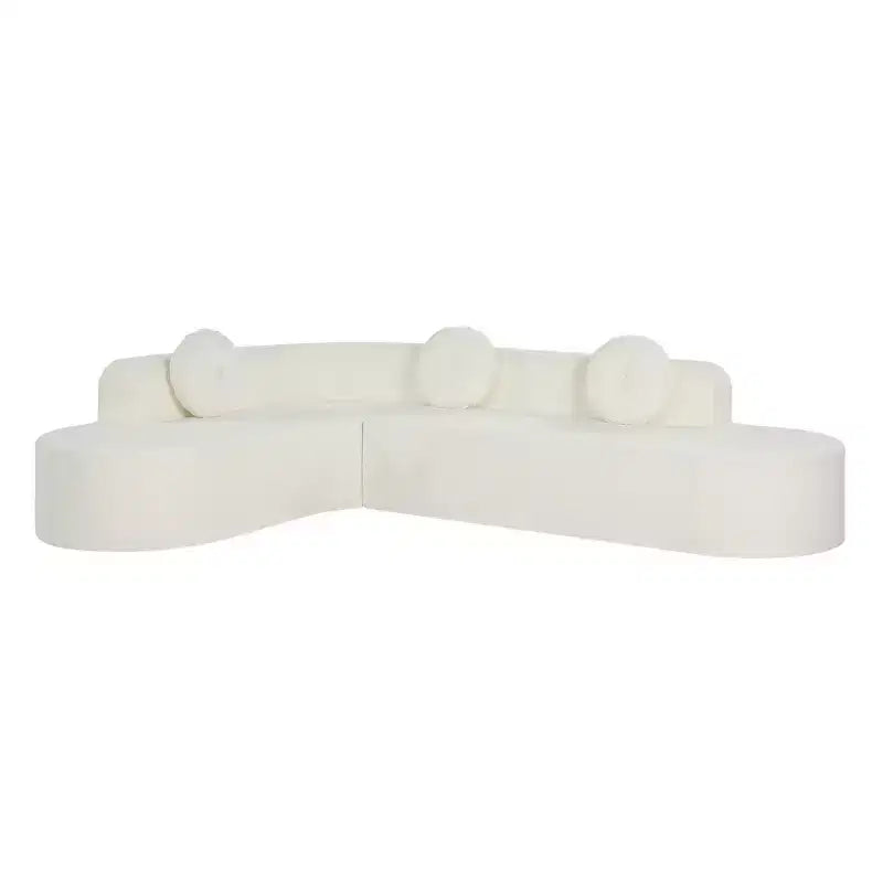 Sofá seccional extra grande Whisen de 122 pulgadas, sofá tapizado en tela elegante con tres cojines redondos, espuma de alta resiliencia