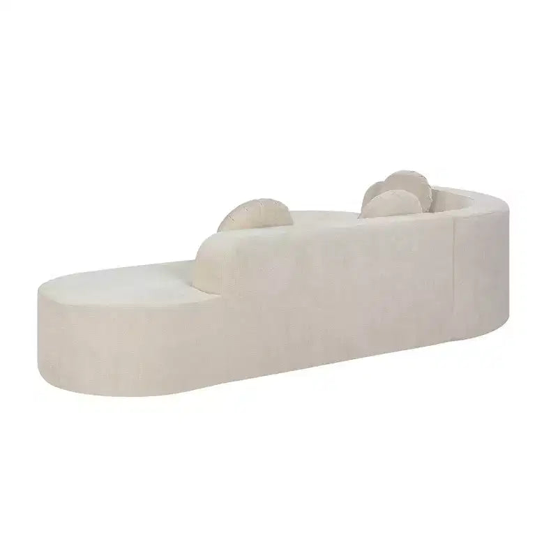 Sofá seccional extra grande Whisen de 122 pulgadas, sofá tapizado en tela elegante con tres cojines redondos, espuma de alta resiliencia