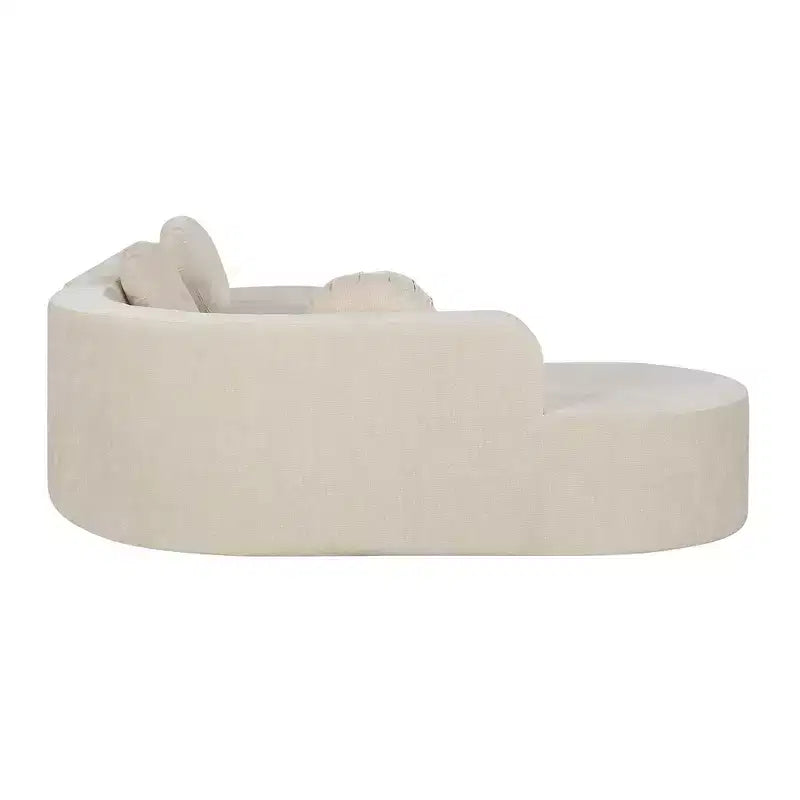 Sofá seccional extra grande Whisen de 122 pulgadas, sofá tapizado en tela elegante con tres cojines redondos, espuma de alta resiliencia
