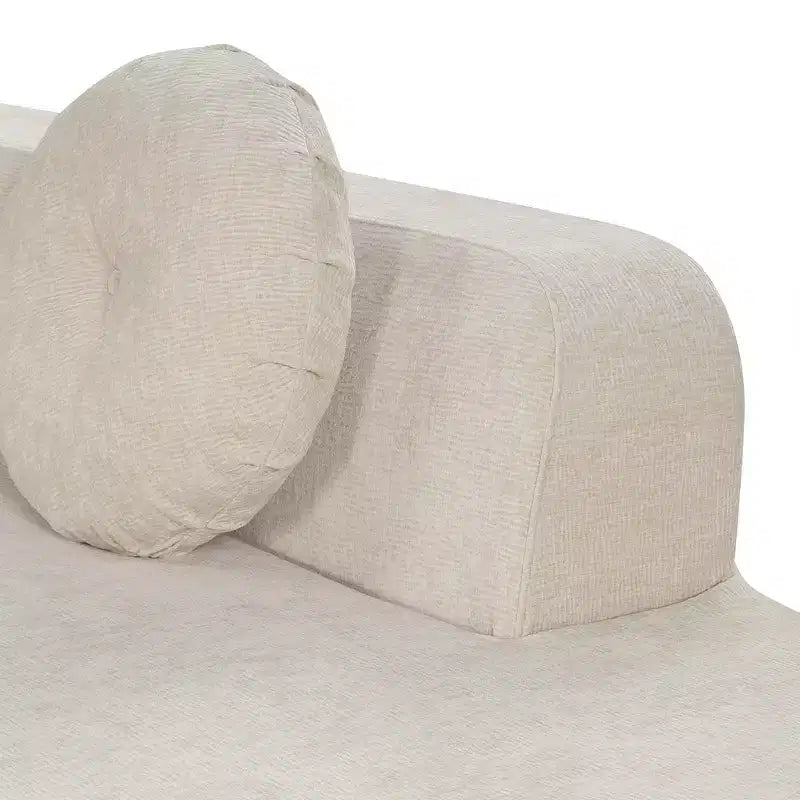 Sofá seccional extra grande Whisen de 122 pulgadas, sofá tapizado en tela elegante con tres cojines redondos, espuma de alta resiliencia