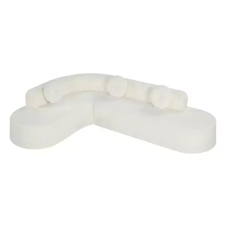 Sofá seccional extra grande Whisen de 122 pulgadas, sofá tapizado en tela elegante con tres cojines redondos, espuma de alta resiliencia