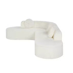 Sofá seccional extra grande Whisen de 122 pulgadas, sofá tapizado en tela elegante con tres cojines redondos, espuma de alta resiliencia