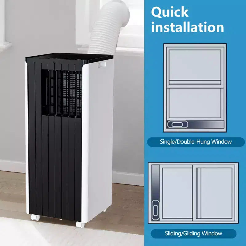 8,000 BTU Portable AC  Built-in Dehumidifier & Fan Cools 350 Sq.Ft. Includes Timer, Sleep Mode, Remote & Window Kit