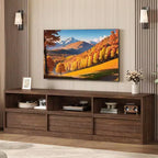 Mueble de TV Moderno de Mediados de Siglo de 70 pulgadas - Amplia Consola Multimedia para TV de 80 pulgadas, con Estantes Abiertos, Centro de Entretenimiento para Sala de Estar/Dormitorio