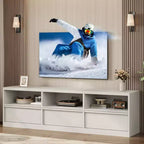 Mueble de TV Moderno de Mediados de Siglo de 70 pulgadas - Amplia Consola Multimedia para TV de 80 pulgadas, con Estantes Abiertos, Centro de Entretenimiento para Sala de Estar/Dormitorio