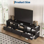 Mueble de TV Moderno de Mediados de Siglo de 70 pulgadas - Amplia Consola Multimedia para TV de 80 pulgadas, con Estantes Abiertos, Centro de Entretenimiento para Sala de Estar/Dormitorio