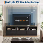 Mueble de TV Moderno de Mediados de Siglo de 70 pulgadas - Amplia Consola Multimedia para TV de 80 pulgadas, con Estantes Abiertos, Centro de Entretenimiento para Sala de Estar/Dormitorio