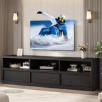Mueble de TV Moderno de Mediados de Siglo de 70 pulgadas - Amplia Consola Multimedia para TV de 80 pulgadas, con Estantes Abiertos, Centro de Entretenimiento para Sala de Estar/Dormitorio