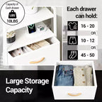Cómoda de tela para dormitorio, 4 cajones, unidad de almacenamiento con estructura de acero resistente, cajones de cómoda con estante de almacenamiento abierto, mesita de noche para el hogar, la oficina