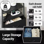 Cómoda de tela para dormitorio, 4 cajones, unidad de almacenamiento con estructura de acero resistente, cajones de cómoda con estante de almacenamiento abierto, mesita de noche para el hogar, la oficina