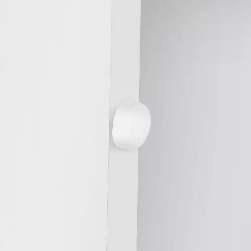 Mesa de café LED con almacenamiento y 4 cajones, mesas de café modernas de alto brillo para sala de estar, mesa de centro pequeña con estante de exhibición abierto, blanca