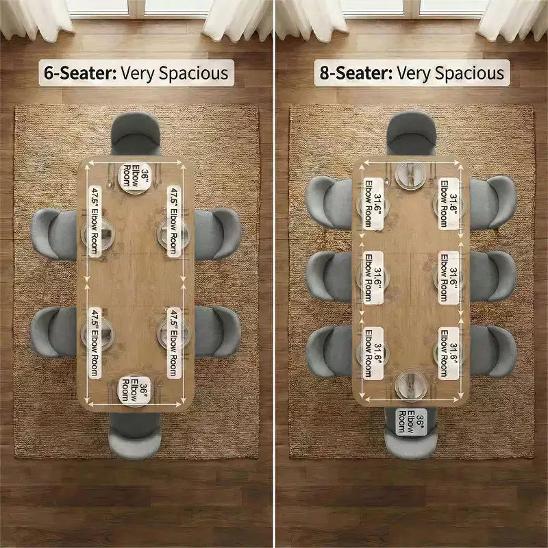 Juego de comedor de 7 piezas, mesa con pedestal extensible de 78-96 pulgadas con sillas tapizadas con patas de madera maciza-Panipeachy