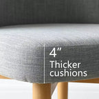 Juego de comedor de 7 piezas, mesa con pedestal extensible de 78-96 pulgadas con sillas tapizadas con patas de madera maciza-Panipeachy