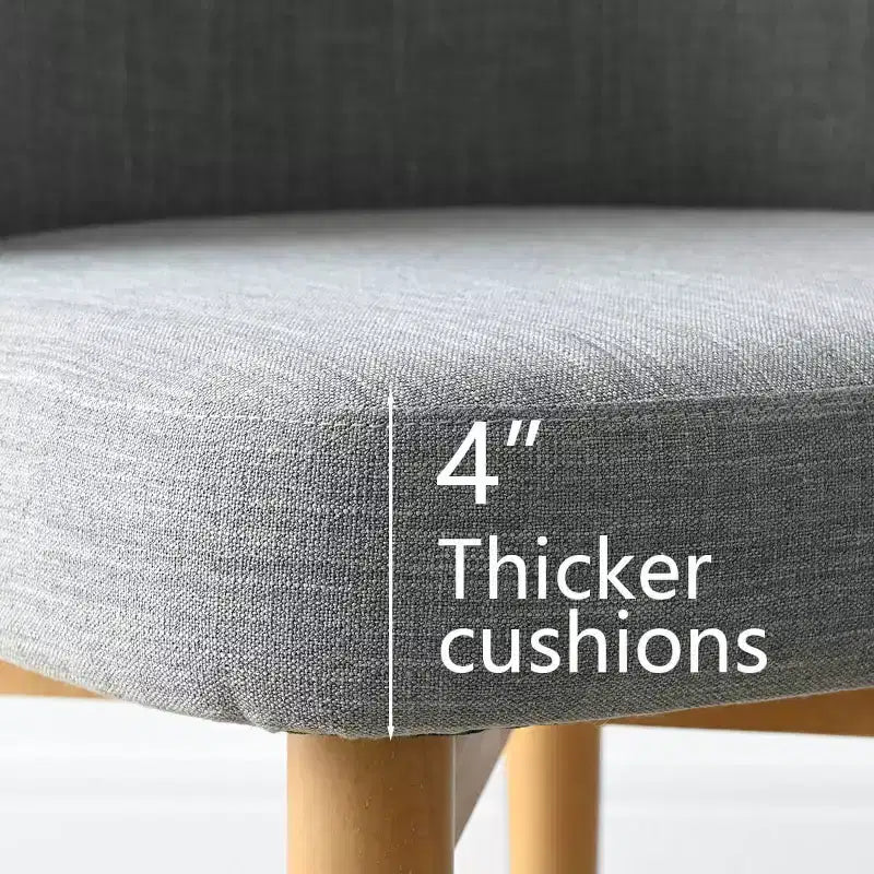 Juego de comedor de 7 piezas, mesa con pedestal extensible de 78-96 pulgadas con sillas tapizadas con patas de madera maciza-Panipeachy