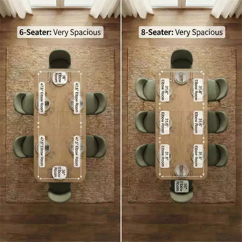 Juego de comedor de 7 piezas, mesa con pedestal extensible de 78-96 pulgadas con sillas tapizadas con patas de madera maciza-Panipeachy