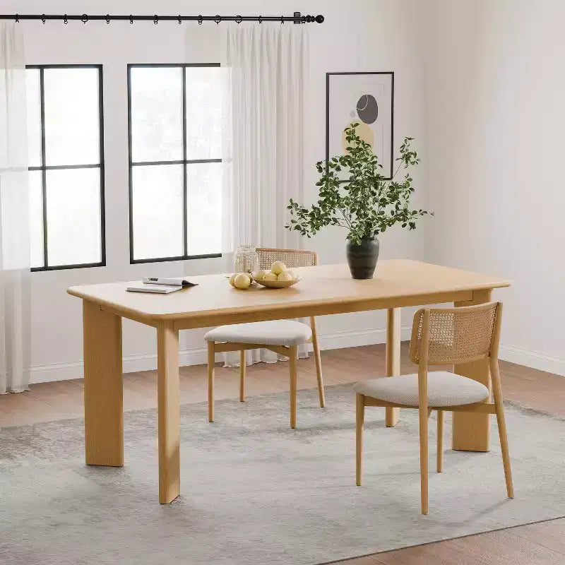 Mesa de comedor rústica PexFix de madera maciza con tablero cuadrado de madera para comedores modernos y reuniones familiares