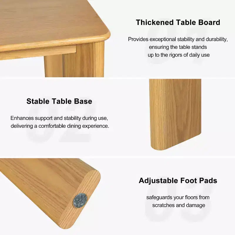 Mesa de comedor rústica PexFix de madera maciza con tablero cuadrado de madera para comedores modernos y reuniones familiares