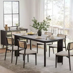Mesa de comedor rústica PexFix de madera maciza con tablero cuadrado de madera para comedores modernos y reuniones familiares