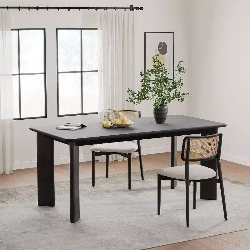 Mesa de comedor rústica PexFix de madera maciza con tablero cuadrado de madera para comedores modernos y reuniones familiares