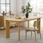 Mesa de comedor rústica PexFix de madera maciza con tablero cuadrado de madera para comedores modernos y reuniones familiares